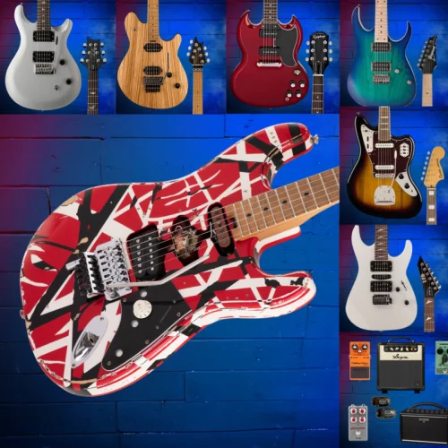 EVH FRANKIE, RED WITH BLACK AND WHITE STRIPES + £5,000 OF INSTANT WINS!